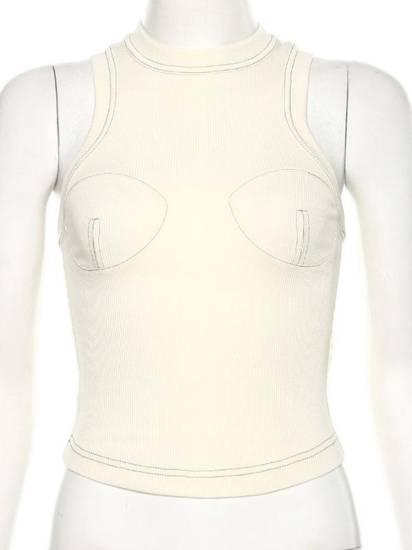 Solid Sleeveless Round-Neck Tank