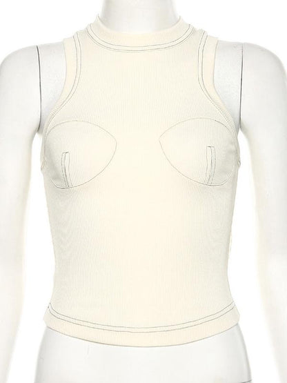 Solid Sleeveless Round-Neck Tank
