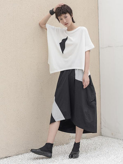 Simple Asymmetric High-low Oversize T-Shirt