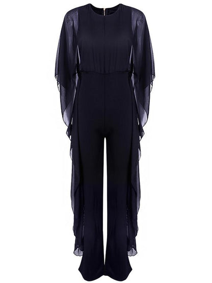 Wide-leg Pants Chiffon Spliced Jumpsuit
