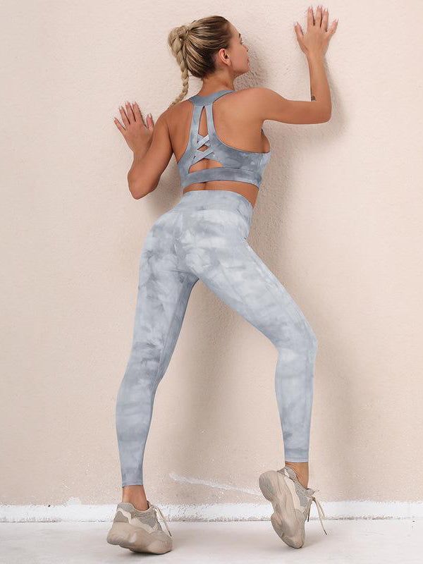 Tie-Dyed Bra&Leggings Suits