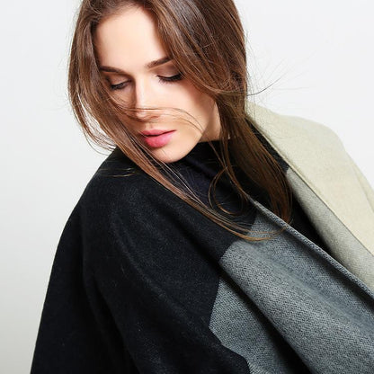 shawl dual-use winter thick warm cloak Split scarf
