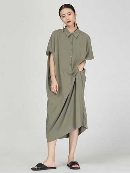 Retro Polo Long Shirt Dress