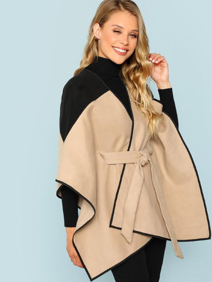 Split-joint Belted Woolen Batwing Outwear