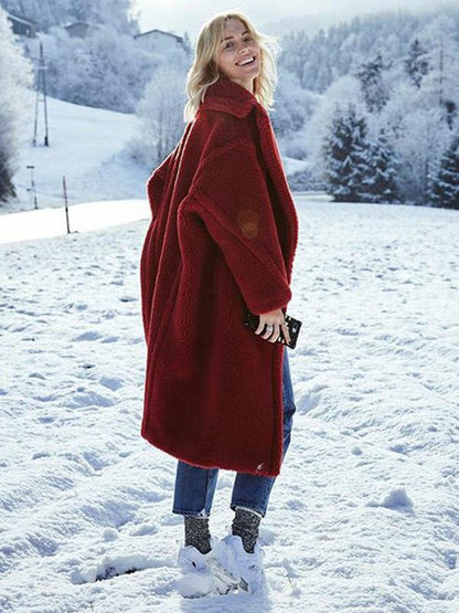 Lamb Wool Winter Long Sleeve Coat Tops