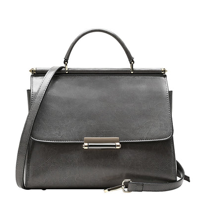 genuine leather-in-water wax cowhide handbag