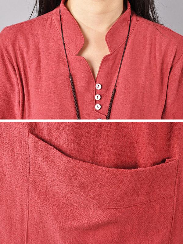 Plus Size Loose Solid Mini Dresses