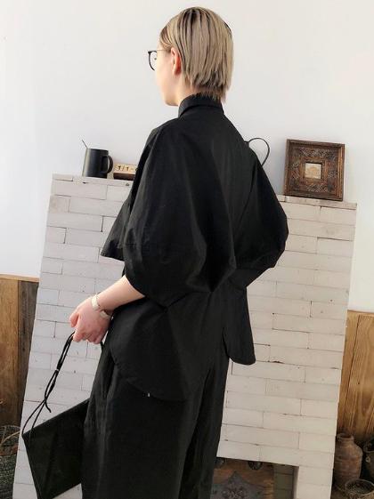 Solid Cropped Half-short Shirt
