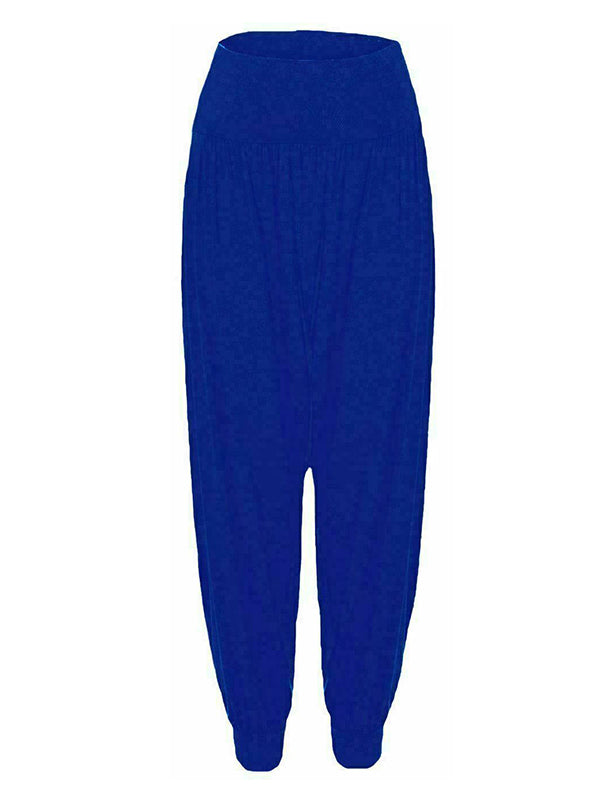 Simple Casual 9 Colors Pleated Harem Pants