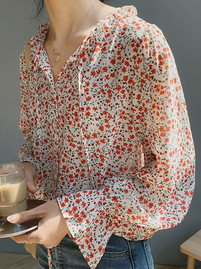 V-neck Floral Shirt