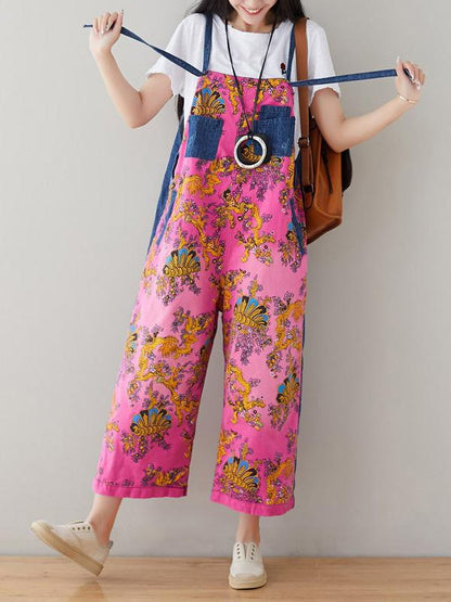 Multicolor Printed Wide Leg Jean Pants