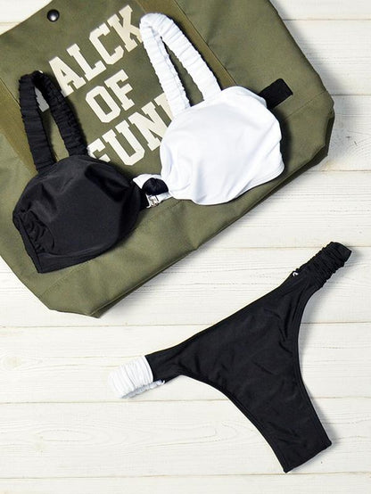 Contrast Balconette Bikini Swimsuit