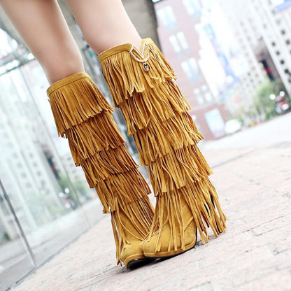 Lady Multi-layer Tassel High Boots Uggs