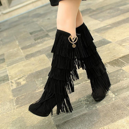 Lady Multi-layer Tassel High Boots Uggs
