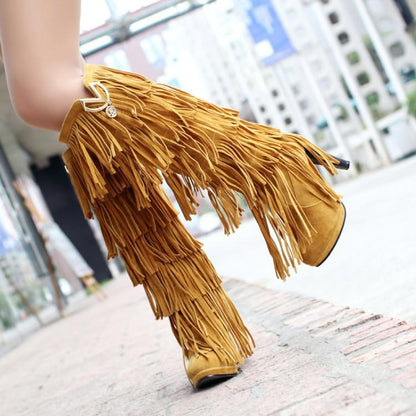 Lady Multi-layer Tassel High Boots Uggs
