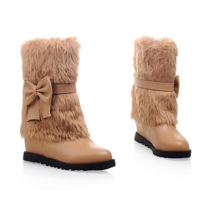 Fashion Bow Slope Intense Plush Warm Snow Boots Uggs