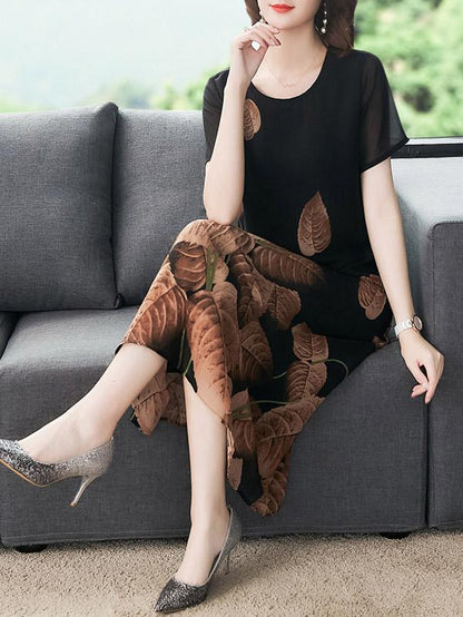 Loose Chiffon Printed Dress