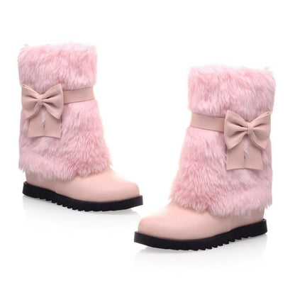 Fashion Bow Slope Intense Plush Warm Snow Boots Uggs