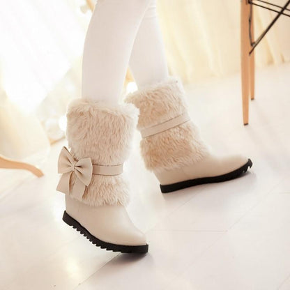 Fashion Bow Slope Intense Plush Warm Snow Boots Uggs