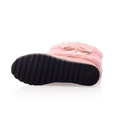 Fashion Bow Slope Intense Plush Warm Snow Boots Uggs