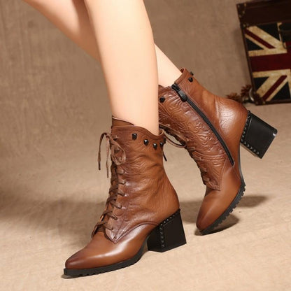 Fashion Cowhide short boots