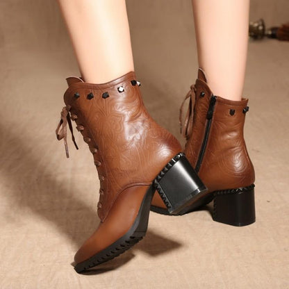 Fashion Cowhide short boots