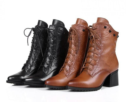 Fashion Cowhide short boots