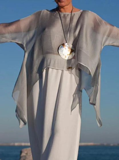 Cozy Cropped Round-neck Blouses Top
