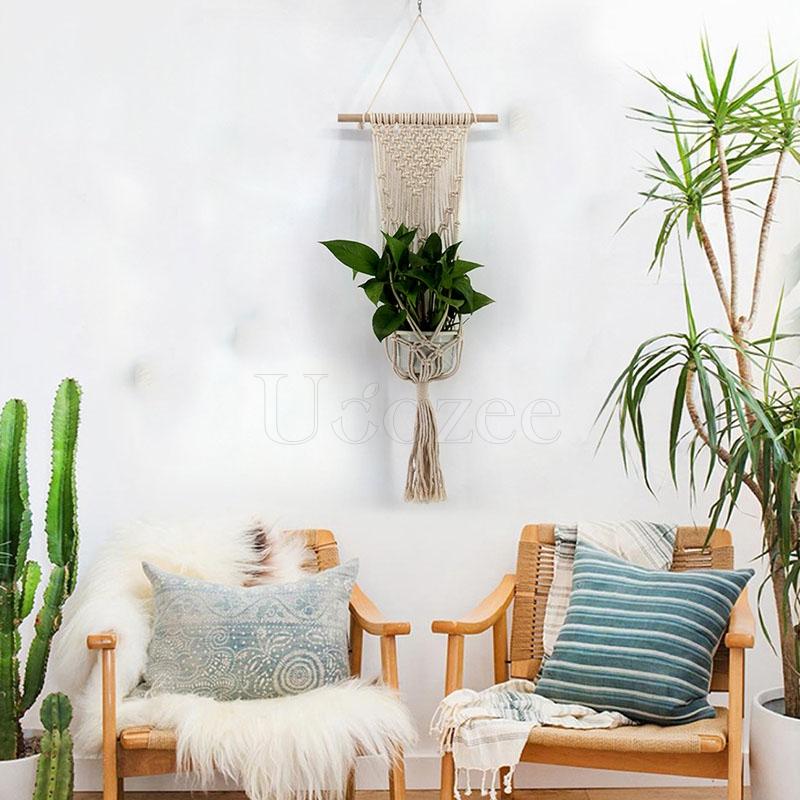 Tasseled Crochet Hanging Basket Decoration