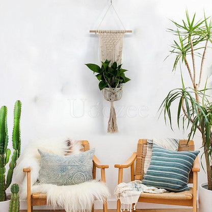 Tasseled Crochet Hanging Basket Decoration