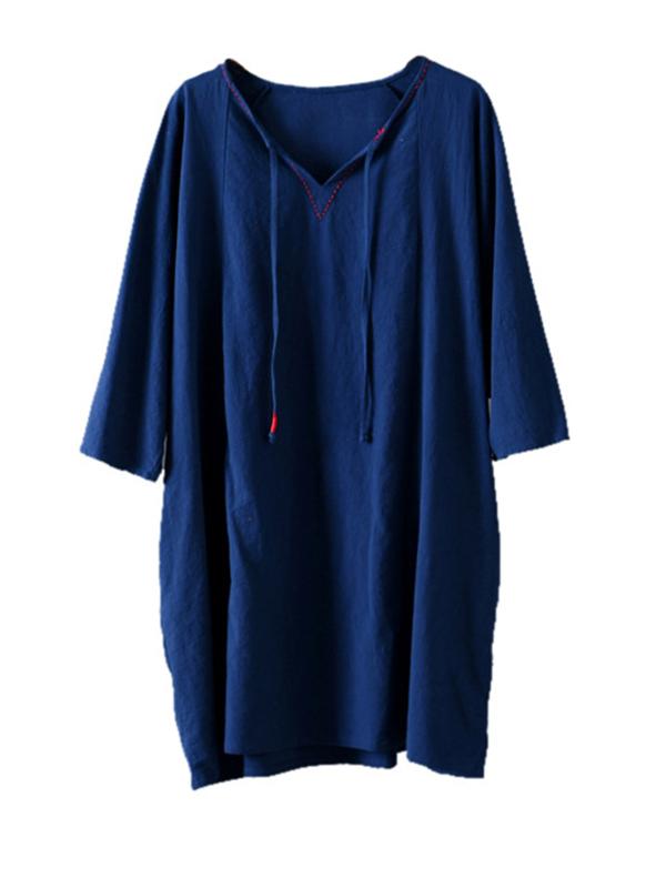 Simple Solid V-Neck T-Shirts Tops