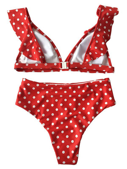 Polka-dot Printed Bikinis Swimwear