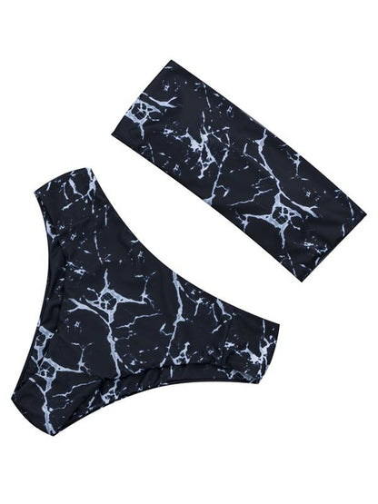 Bandeau Dull Bikinis Swimwear