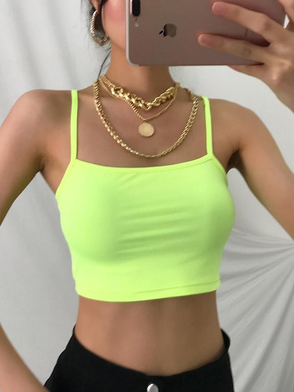 Sexy Solid Wrap Spaghetti-Neck Vest Top