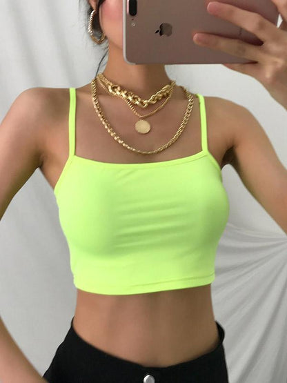Sexy Solid Wrap Spaghetti-Neck Vest Top