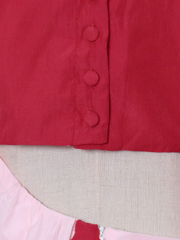 Stylish Contrast Color Split-Joint Round-Neck Raglan Sleeve Maxi Dress