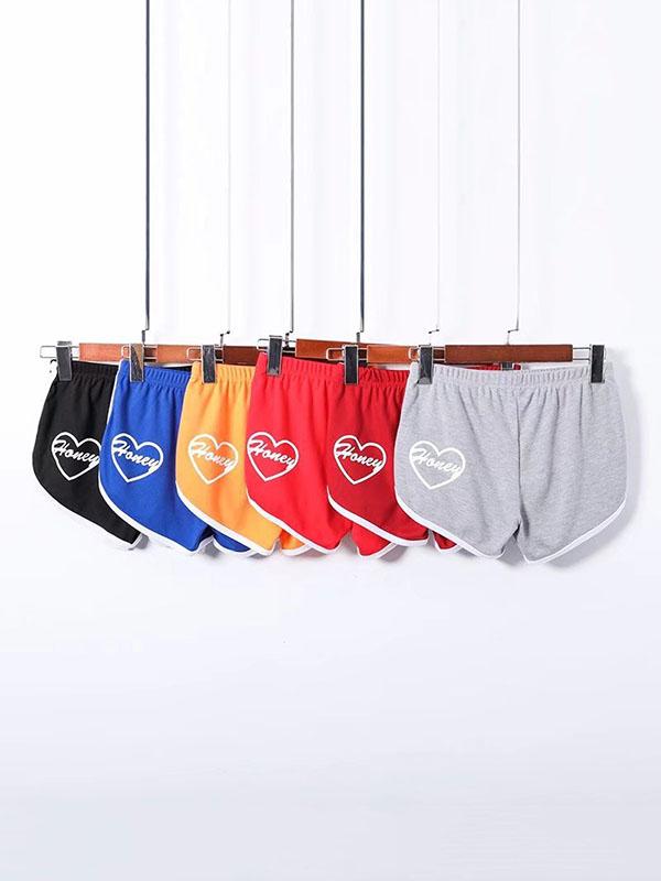 Contrast Color Printed Wrap Sports Shorts