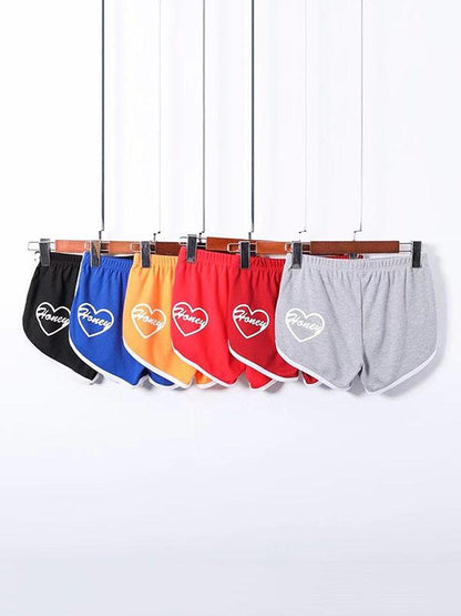 Contrast Color Printed Wrap Sports Shorts