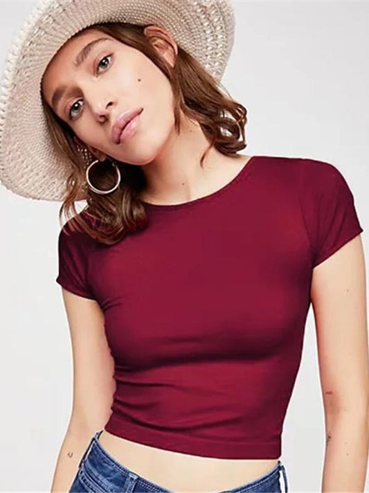 Short Sleeve Solid Wrap Tees