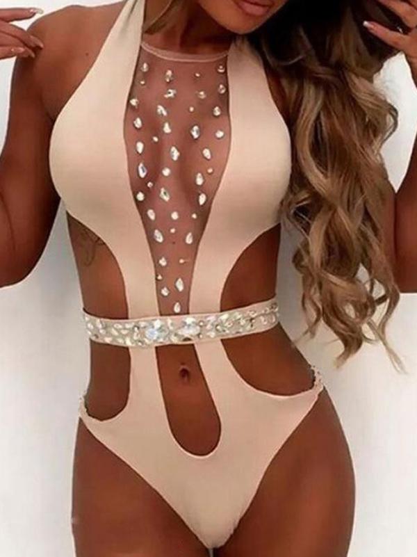 Split-Joint Hollow One-Piece Swimwear