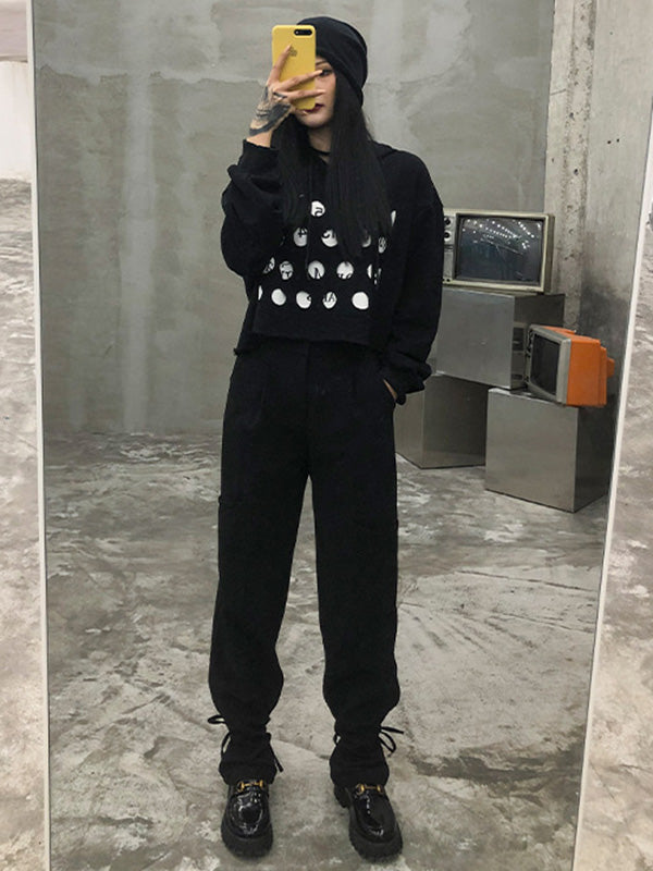 Original Split-Joint Long Sleeves Drawstring Hoodies