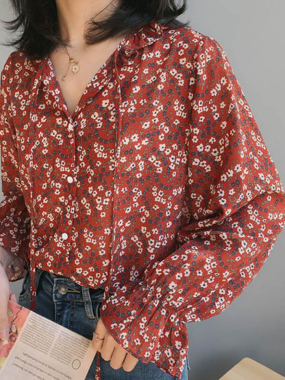 V-neck Floral Shirt