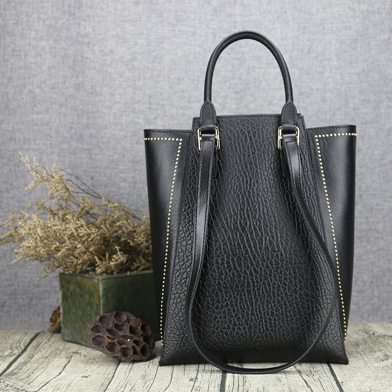 WOMEN GENUINE LEATHER VINTAGE TOTEM DESIGNER HANDBAG SHOULDER BAG