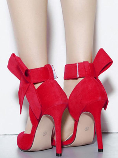 Pretty Bowknot Pointy High Heeled Shoes