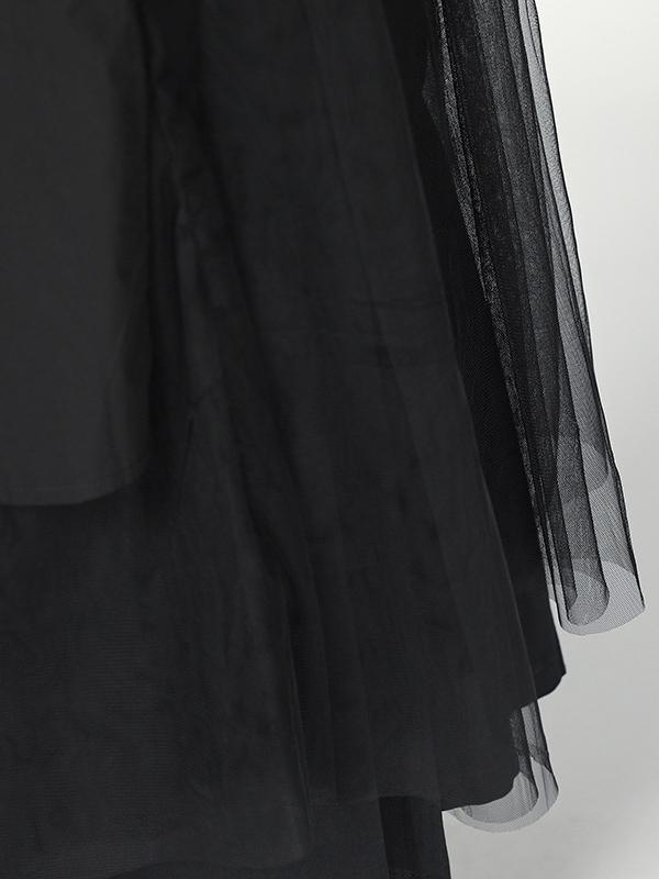 Cropped Split-joint Split-front Lapel Long Blouse