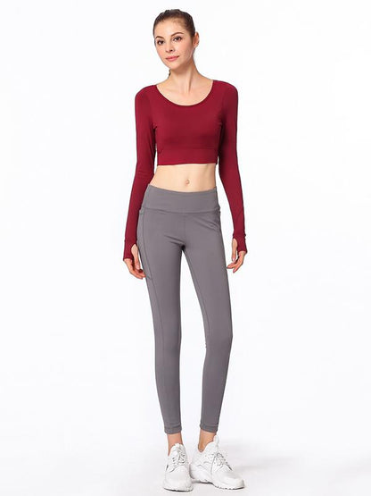 Cross-back Long-sleeve Sports Tees & Tanks