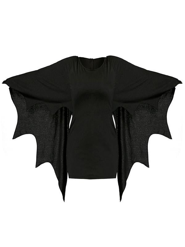 Vintage Solid Batwing Sleeves Mini Dresses