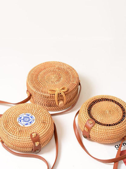 Fresh Forest Style Round Little Bag