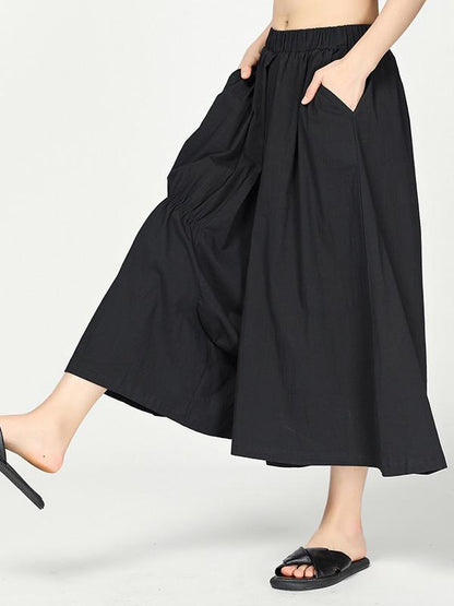 Loose Wide-leg Designed Cotton Pants