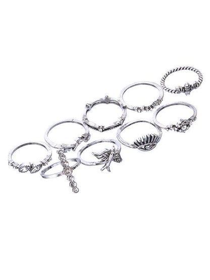 9pcs Bee Branch Pattern Rings Accessories